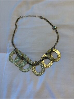 belk Gold-Tone Hammered Link Necklace